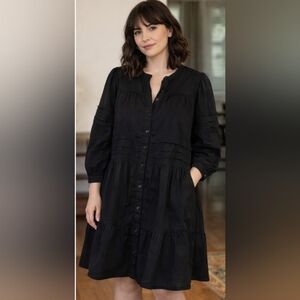 Icōne Simons Black Detailed Midi Dress